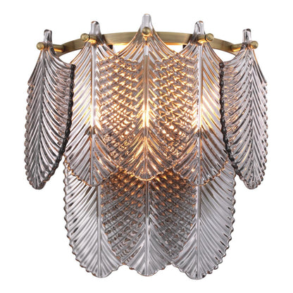 Eichholtz Verbier Wall Sconce, 2-Light, Brushed Brass, Smoke Glass, 10.83"W (114424UL YV0J041YP9)