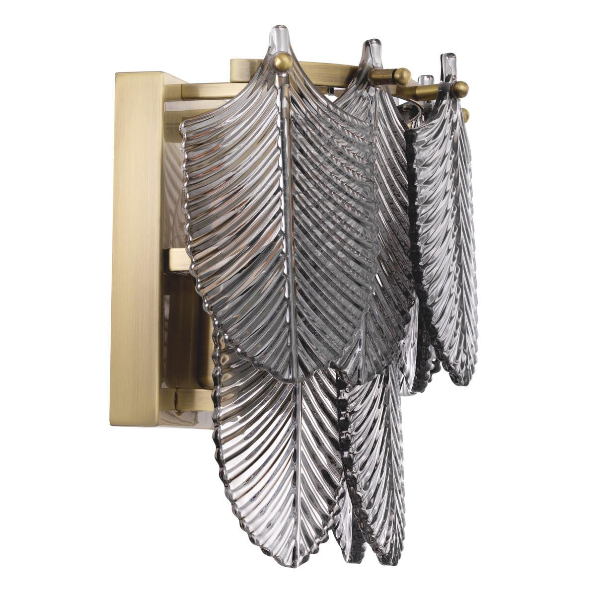 Eichholtz Verbier Wall Sconce, 2-Light, Brushed Brass, Smoke Glass, 10.83"W (114424UL YV0J041YP9)