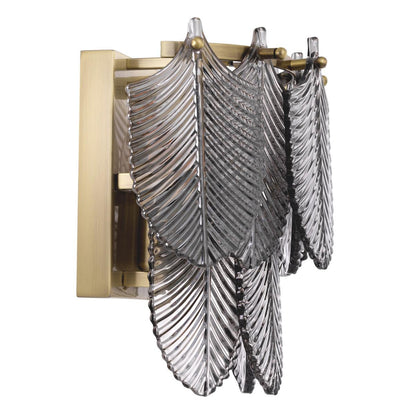 Eichholtz Verbier Wall Sconce, 2-Light, Brushed Brass, Smoke Glass, 10.83"W (114424UL YV0J041YP9)