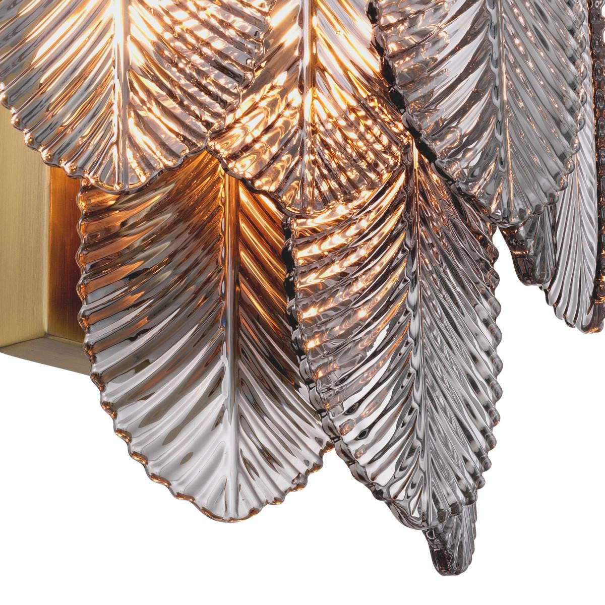 Eichholtz Verbier Wall Sconce, 2-Light, Brushed Brass, Smoke Glass, 10.83"W (114424UL YV0J041YP9)
