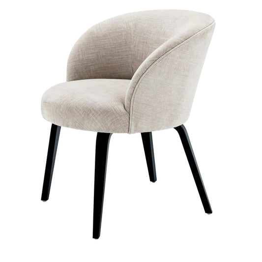 Eichholtz Vichy Dining Chair, Sisley Beige Fabric, Black Legs, 29.53"H (A115104 YV0J03YXYP)