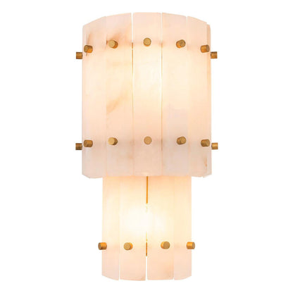 Eichholtz Wall Lamp Blason Double Alabaster, Antique Brass