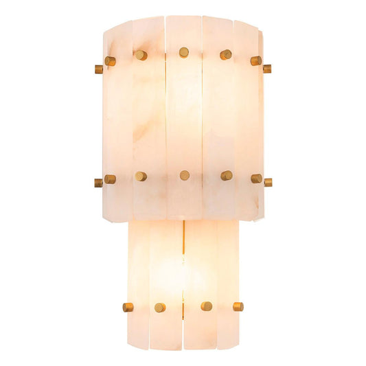 Eichholtz Wall Lamp Blason Double Alabaster, Antique Brass