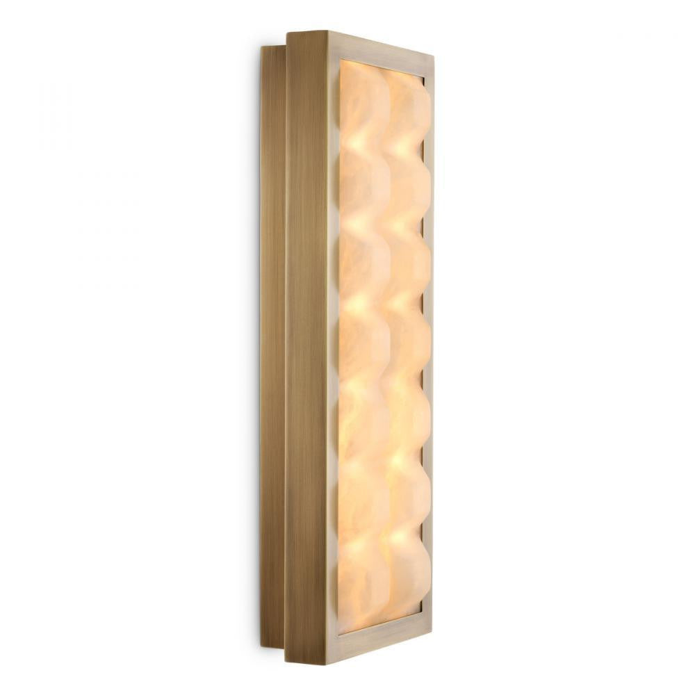 Eichholtz Wall Lamp Cabildo Antique Brass, Alabaster