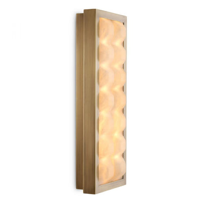 Eichholtz Wall Lamp Cabildo Antique Brass, Alabaster