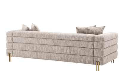Eichholtz York Sofa, Mademoiselle Beige Fabric, Brushed Brass Legs, 90.55"W (A115310 YV0J041VQ8)