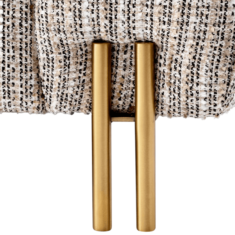 Eichholtz York Sofa, Mademoiselle Beige Fabric, Brushed Brass Legs, 90.55"W (A115310 YV0J041VQ8)