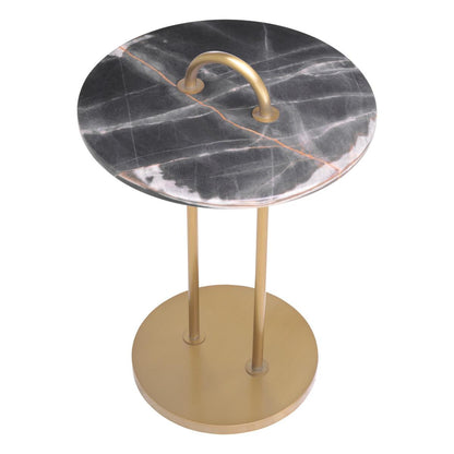 Eichholtz Zappa Side Table, Brushed Brass, Black, 22.83"H (117493 YV0J041VNQ)