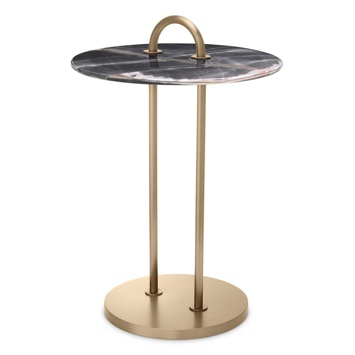 Eichholtz Zappa Side Table, Brushed Brass, Black, 22.83"H (117493 YV0J041VNQ)