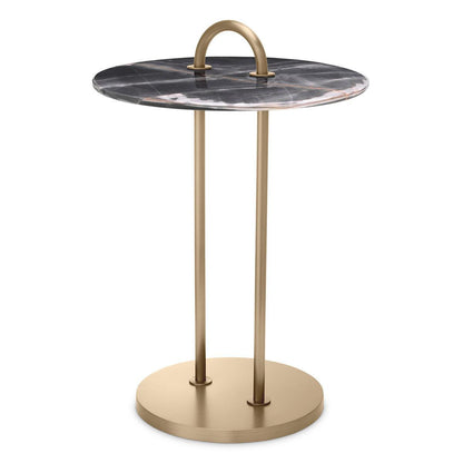 Eichholtz Zappa Side Table, Brushed Brass, Black, 22.83"H (117493 YV0J041VNQ)