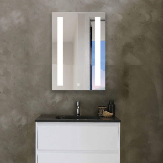 Electric Mirror Ascension Mirrored Cabinet, Left Door Swing, Int Clear, Matte Silver