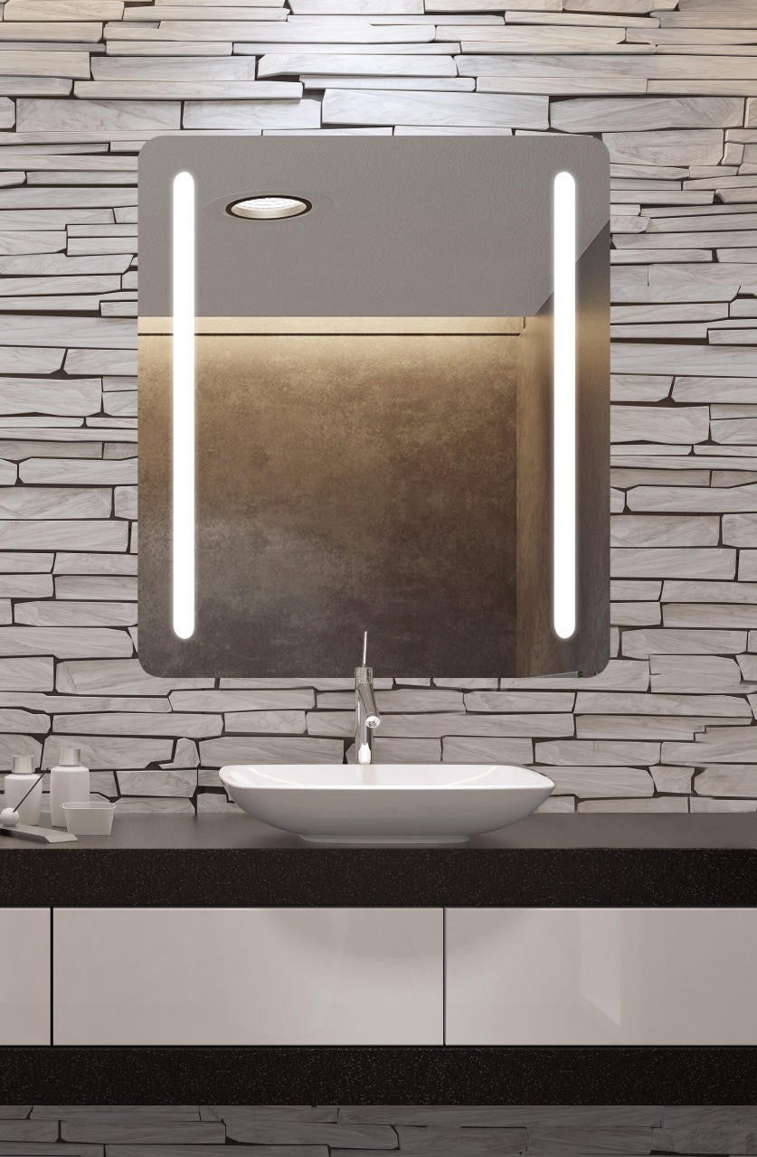 Electric Mirror Bela Lighted Mirror, Forward-Phase Dimming Technology, Integrated LED, Clear, 42"H x 36"W x 1.75"D (BEL-3642 YUU6011X52)