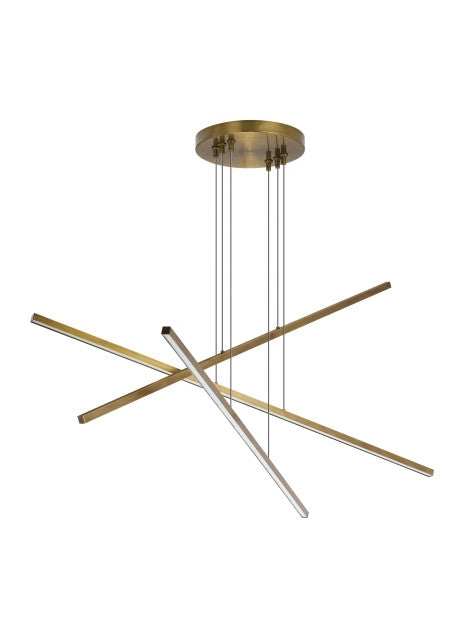 Visual Comfort Modern Essence Trio Linear Brass, Aged Brass