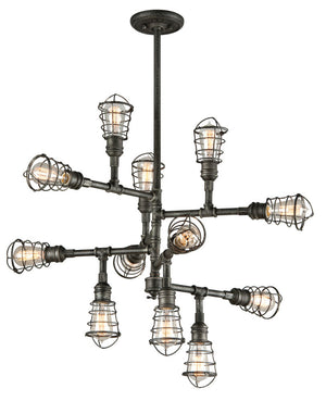 Troy Conduit Chandelier Silver, Old Silver