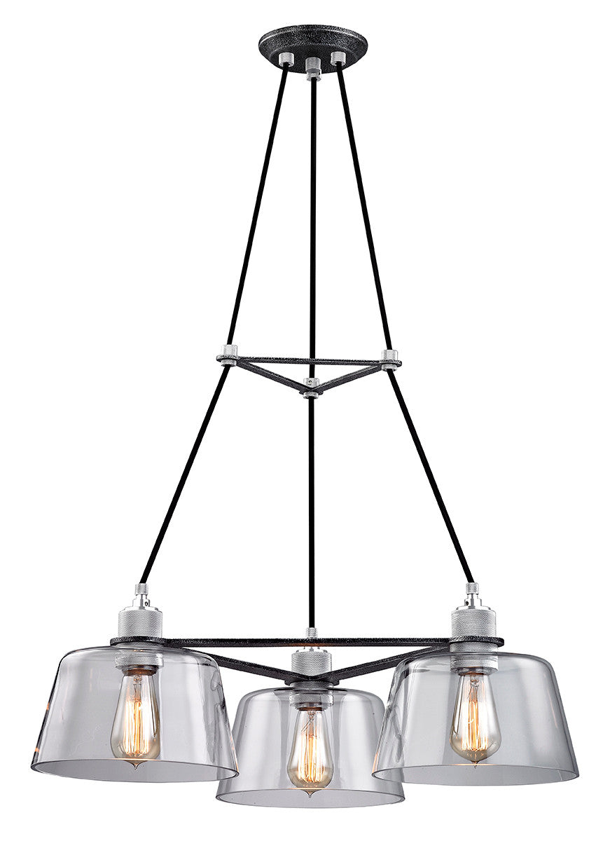 Troy Audiophile Chandelier Silver, Old Silver, Polished Aluminum