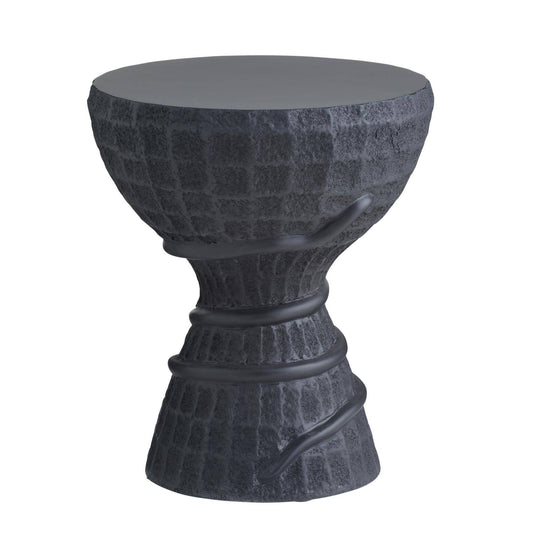 Arteriors Home Kobra Outdoor Accent Table Black Volcanic Ash