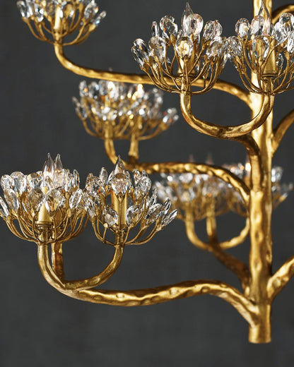 Agave Americana Chandelier, 7-Light, Gold, 42"W, Currey and Company (9000-0157 KJV1)