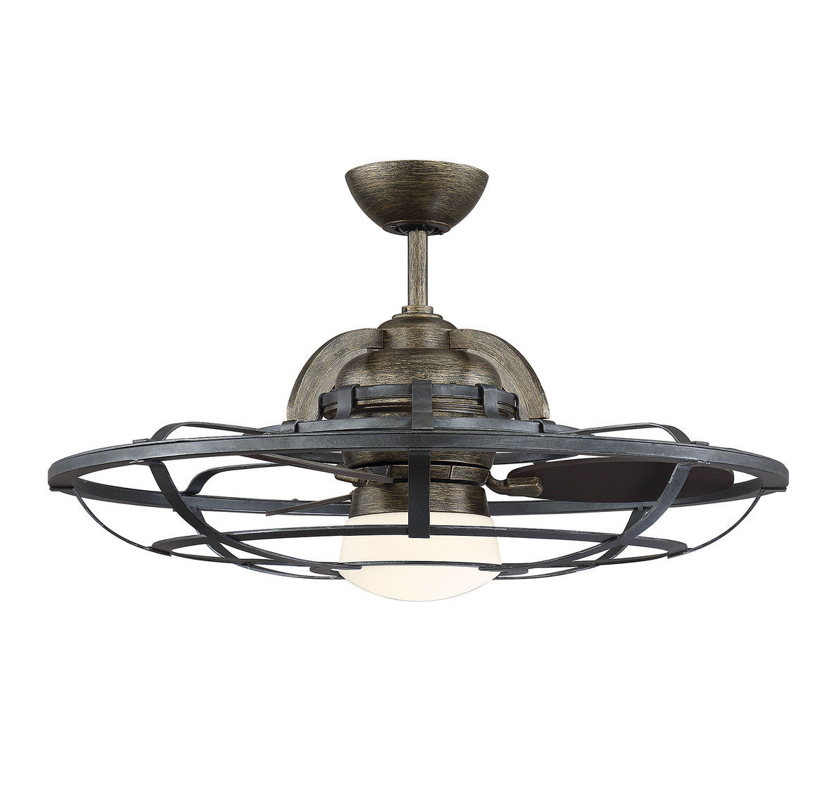 Alsace Fandelier, 1-Light, LED, Reclaimed Wood, Glass Shade, 30"W Savoy House (26-9536-FD-196 1FTQZ)