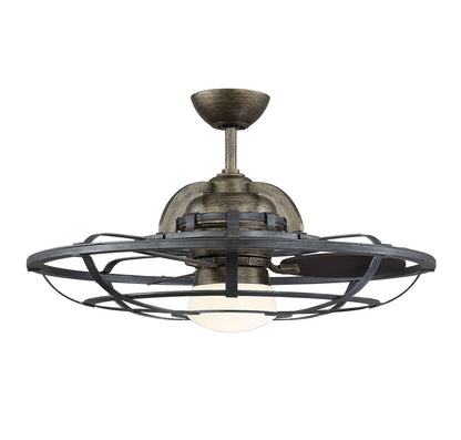 Alsace Fandelier, 1-Light, LED, Reclaimed Wood, Glass Shade, 30"W Savoy House (26-9536-FD-196 1FTQZ)