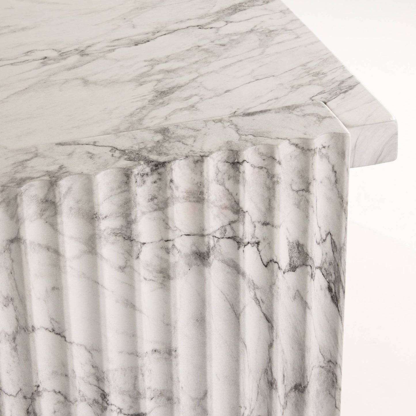 Arteriors Home Antonine Console White Faux Marble