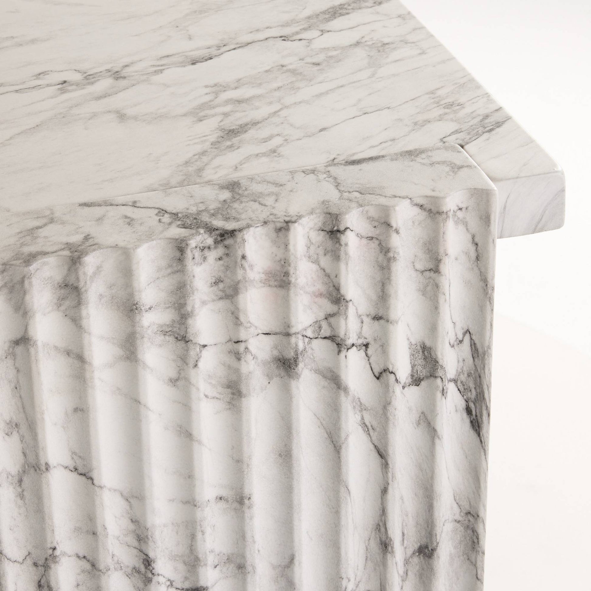 Arteriors Home Antonine Console White Faux Marble