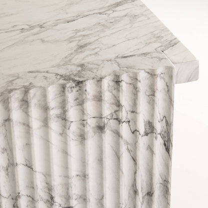 Arteriors Home Antonine Console White Faux Marble