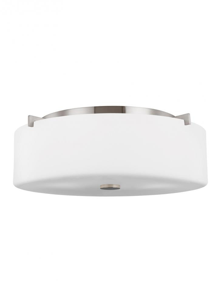 Generation Lighting Sunset Drive Large Three Light Flush Mount Brushed Steel