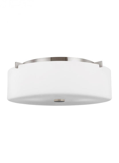 Generation Lighting Sunset Drive Large Three Light Flush Mount Brushed Steel