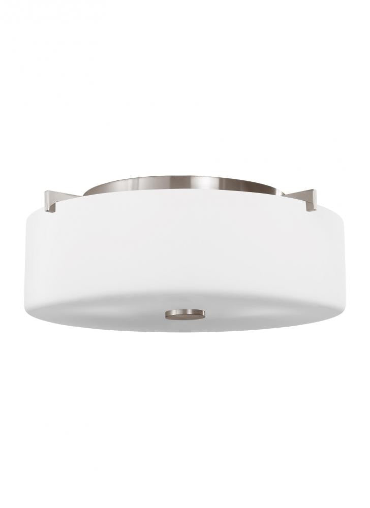 Generation Lighting Sunset Drive Small Two Light Flush Mount Brushed Steel