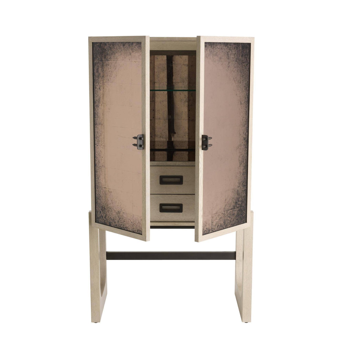 Arteriors Home Jermaine Cocktail Cabinet Antiqued Amber
