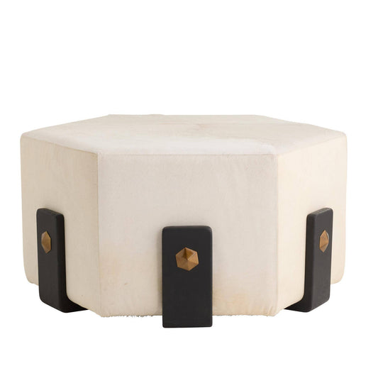 Arteriors Home Ivonne Ottoman White
