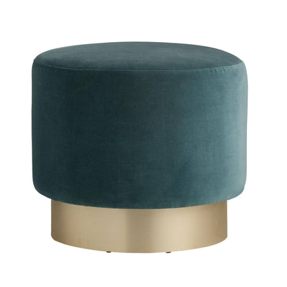 Arteriors Home Avalon Swivel Ottoman Aegean Performance Velvet Aegean