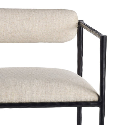 Arteriors Home Barbana Chair Oxford White Performance Fabric Oxford White