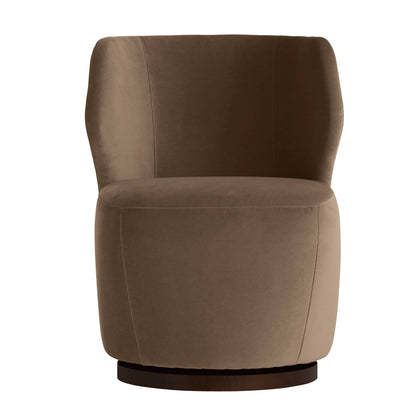 Arteriors Home Poppy Swivel Chair Cocoa Performance Velvet Cocoa