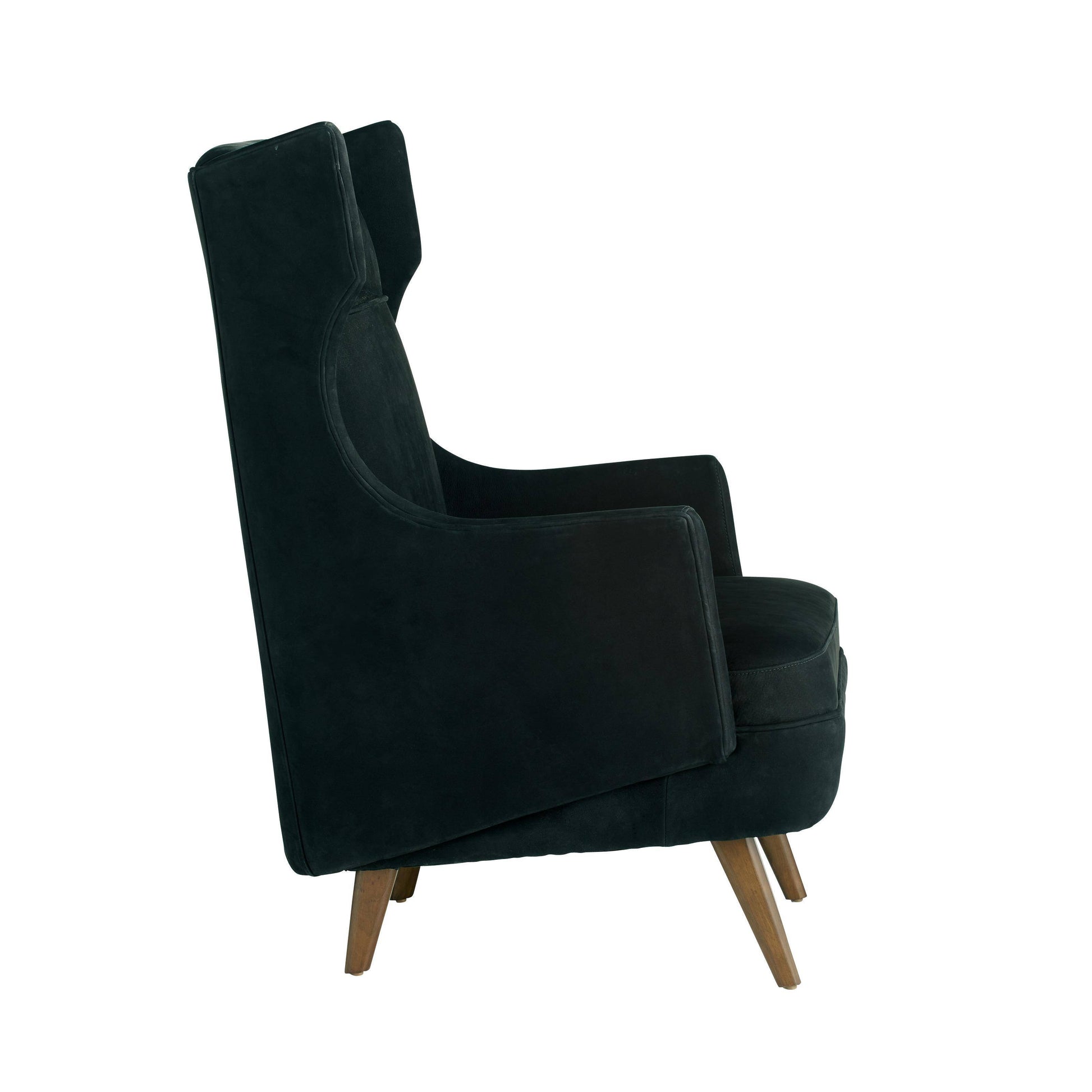 Arteriors Home Budelli Wing Chair Noir Nubuck