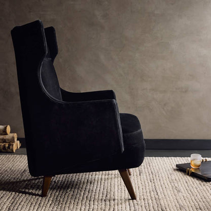 Budelli Wing Chair Noir Nubuck