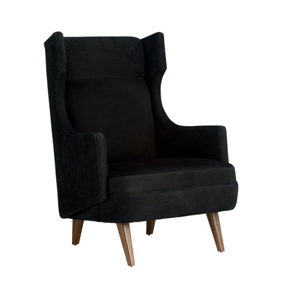Arteriors Home Budelli Wing Chair Noir Nubuck