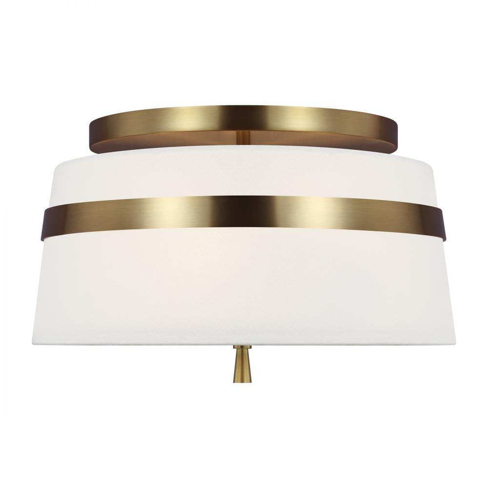 Visual Comfort Studio Cordtlandt 3 Light Small Semi Flush Mount Burnished Brass