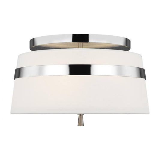 Visual Comfort Studio Cordtlandt 3 Light Small Semi Flush Mount Polished Nickel