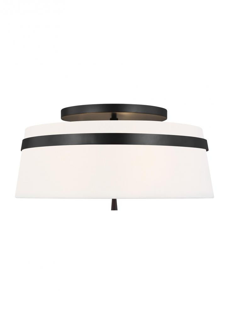 Visual Comfort Studio Cordtlandt 3 Light Large Semi Flush Mount Aged Iron