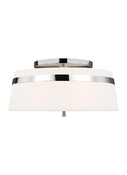 Visual Comfort Studio Cordtlandt 3 Light Large Semi Flush Mount Polished Nickel