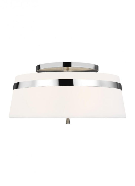 Visual Comfort Studio Cordtlandt 3 Light Large Semi Flush Mount Polished Nickel
