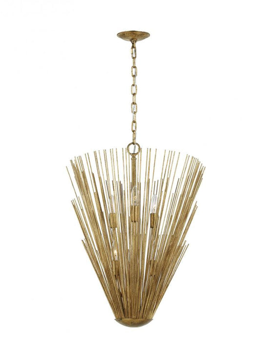 Visual Comfort Studio Helios 6 Light Pendant Antique Gild