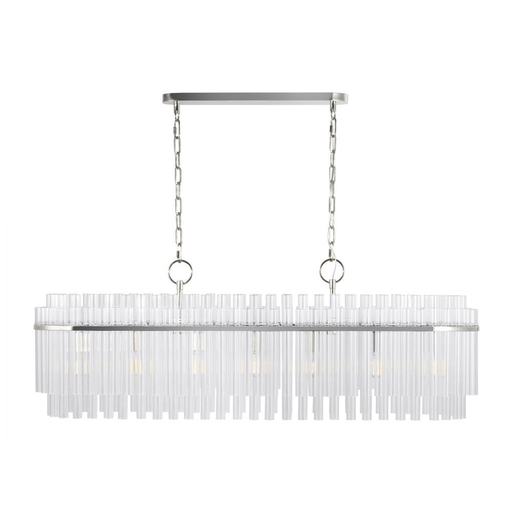 Visual Comfort Studio Beckett 7 Light Linear Chandelier Polished Nickel