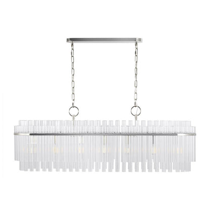 Visual Comfort Studio Beckett 7 Light Linear Chandelier Polished Nickel