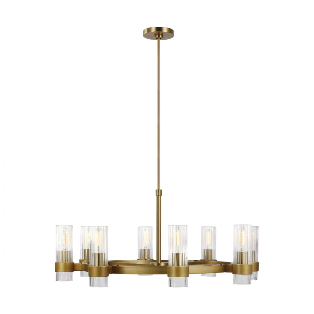 Visual Comfort Studio Geneva 8 Light Chandelier Burnished Brass