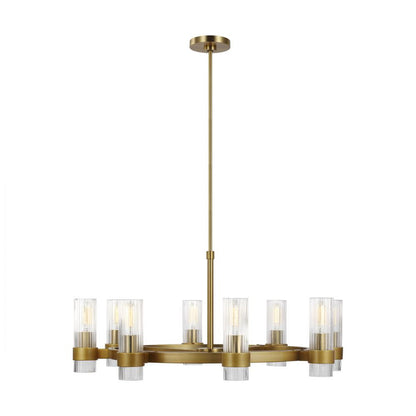 Visual Comfort Studio Geneva 8 Light Chandelier Burnished Brass