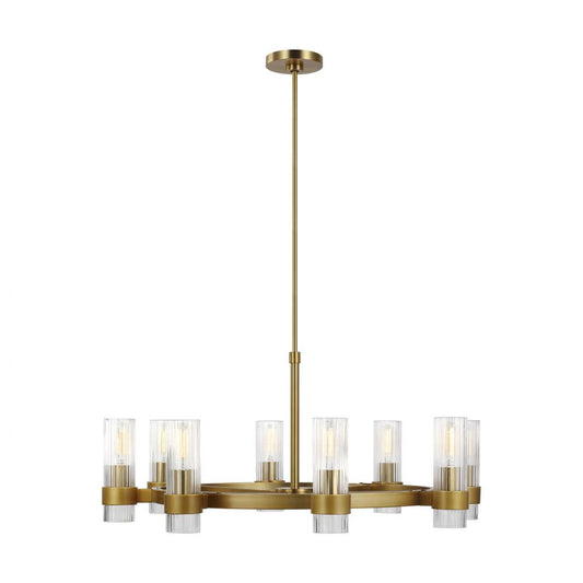 Visual Comfort Studio Geneva 8 Light Chandelier Burnished Brass