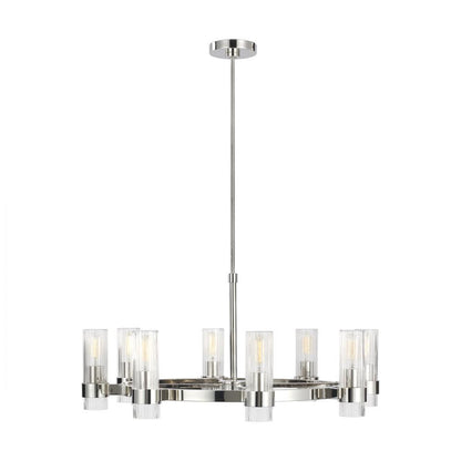 Visual Comfort Studio Geneva 8 Light Chandelier Polished Nickel