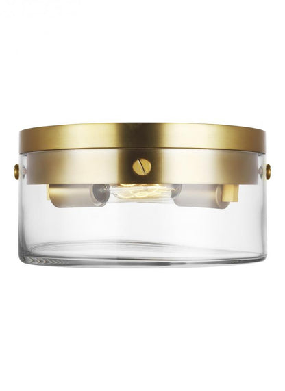 Visual Comfort Studio Garrett 11-in Medium Flush Mount Burnished Brass